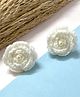 Little Peas Crochet Rose Detailed & Pearl Embellished Rubber Bands - White