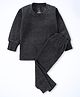 The Boo Boo Club Cotton Blend Knit Full Sleeves Ribbed Thermal Set - Black