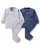 The Boo Boo Club Cotton Blend Knit Pack Of 2 Full Sleeves Ribbed Thermal Set - Blue & Grey