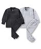 The Boo Boo Club Cotton Blend Knit Pack Of 2 Full Sleeves Ribbed Thermal Set - Black & Grey
