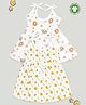 Kidbea Organic Cotton Woven Pack Of 2 Sleeveless Baby Birds & Animal Printed Dresses - White & Yellow