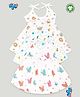 Kidbea Organic Cotton Woven Pack Of 3 Sleeveless Butterfly & Animal Printed Dresses - Multi Colour