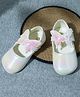 Mine Sole Sequins Embellished & Butterfly Applique Detailed With Velcro Closure Mary Jane Ballerinas - White
