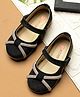 Mine Sole Rhinestones Embellished With Velcro Closure Mary Jane Ballerinas - Black