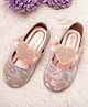 Mine Sole Abstract Designed Heart Shape Stone Embellished Bow Applique Detailed Ballerinas - Rust