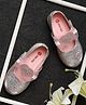 Mine Sole Abstract Designed Heart Shape Stone Embellished Bow Applique Detailed Ballerinas - Pink
