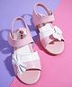 Mine Sole Colour Blocked & Bow Applique Detailed With Velcro Closure Sandals - Pink