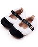 KIDLINGSS Fur Detailed With Buckle Detailed Booties - White & Black