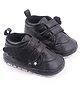 KIDLINGSS Wings Applique Detailed & Stars Embroidered With Double Velcro Booties - Black