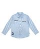 Pranava Organic Cotton Woven Full Sleeves  Striped Comfort Fit Shirt - White & Light Blue