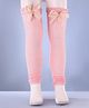 KIDLINGSS Cotton Knit Bow Applique Detailed Open Toe Socks - Light Pink