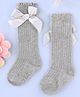 KIDLINGSS Cotton Knit Bow Applique Detailed Socks - Grey