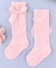 KIDLINGSS Cotton Knit Bow Applique Detailed Socks - Light Pink