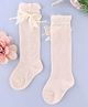 KIDLINGSS Cotton Knit Bow Applique Detailed Socks - Beige