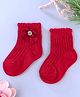 KIDLINGSS Bow Applique Detailed Stone Embellished Socks - Red