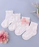 KIDLINGSS Pack Of 2 Bow Applique Detailed Pearls Embellished Socks - White