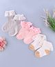 KIDLINGSS Pack Of 3 Schiffli Embroidered Frill & Lace Detailed Socks - Multi Colour