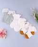 KIDLINGSS Pack Of 3 Schiffli Embroidered Frill & Lace Detailed Socks - Multi Colour