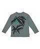 Pranava Organic Cotton Knit Full Sleeves Coconut Trees Printed Breathable Tee - Grey