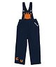 Pranava Organic Cotton Woven Sleeveless Baby Bear Patch Detailed Breathable Eco Friendly Dungaree - Blue