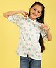 ISHTI Georgette Woven Three Fourth Sleeves Floral Printed Shirt - Rama
