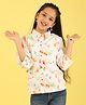 ISHTI Woven Three Fourth Sleeves Floral Printed Shirt - Orange