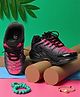 TRUFFLE COLLECTION Mesh Detailed Lace Up Closure Ombre Sneakers - Black & Pink