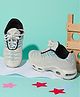 TRUFFLE COLLECTION Mesh Detailed Abstract Designed Lace Up Closure Sneakers - White & Blue