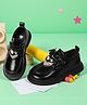 TRUFFLE COLLECTION Heart Applique Detailed Lace Up & Velcro Closure Sneakers - Black