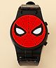 Babyhug Free Size Digital Watch with Spiderman Print - Black & Red