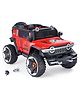 Adventure Kids Jumbo 4X4 Battery Operated Ride on Jeep with Music & LED Lights-Red| Rechargeable Battery| Suspensions Wheels| Openable Doors| Remote Control| Easy to Assemble| Forward & Reverse| AUX