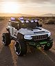 Monster Jumbo 4X4 Battery Operated Ride on Jeep with Music & LED Lights-White| Rechargeable Battery| Suspension Wheels| Openable Doors| Remote Control| Easy to Assemble| Forward & Reverse| Music AUX