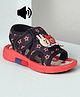 Lil Lollipop Animal Applique Detailed Stars Printed Velcro Closure Musical Sandals - Navy Blue