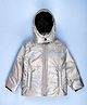Kiddopanti Woven Full Sleeves Solid Puffer Light Winter Hooded Jacket - Multi Colour