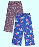 Kiddopanti Cotton Knit Pack Of 2 Heart & Stars Printed Pajamas - Mauve & Royal Blue