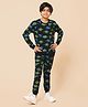 ALAN JONES Cotton Blend Knit Dinosaurs Printed Coordinating Tee & Joggers Set - Black