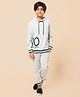 ALAN JONES Cotton Blend Knit  No Text Printed Hooded Tee & Joggers Set - Melange