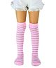 Neska Moda Cotton Elastane Striped Socks - Baby Pink