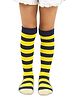 Neska Moda Cotton Elastane Striped Socks - Yellow & Navy Blue