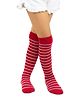 Neska Moda Cotton Elastane Striped Socks - Red