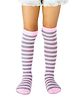 Neska Moda Cotton Elastane Striped Socks - Pink & Grey