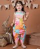 Titrit Georgette Woven Sleeveless Bandhani Printed & Sequin Embellished Kurti Dhoti Set - Pink