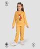 TRESNOVA Cotton Knit Full Sleeves Fox Printed Coordinating Antimicrobial Night Suit Set  - Yellow