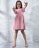 CRIMSOUNE CLUB Knit Full Sleeves Self Designed Dress - Pink