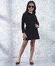 CRIMSOUNE CLUB Knit Full Sleeves Solid Shirt Style Dress - Black