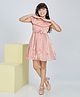 Peppermint Woven Sleeveless Bow Applique Detailed Dress - Peach