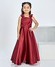 Peppermint Knit Sleeveless Floral Applique Detailed Stone Embellished Gown - Maroon