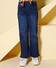 Peppermint Denim Woven Mild Washed Jeans With Belt - Navy Blue