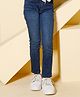 Peppermint Denim Woven Solid Jeans With Belt - Navy Blue