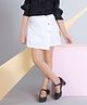 Peppermint Cotton Blend Woven Solid Skorts - White